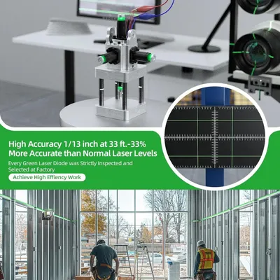 Immagine prodotto di Livella laser a croce - Livella laser 4D - Autolivellante - Laser verde - Con treppiede