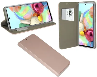 Produktbild von cofi1453® Buch Tasche "Smart" kompatibel mit Samsung Galaxy A71 (A715F) Handy Hülle Etui Brieftasche Schutzhülle mit Standfunktion, Kartenfach Rose