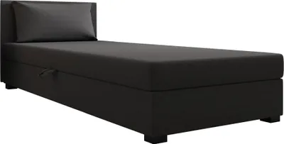 Produktbild von AURA SOFA Boxspringbett ILIA 100x195 Komplett-Set mit Bonell Matratze, Polsterbett mit Bettkästen - Dunkelgrau, SAWANA 05