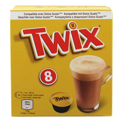 Produktbild von Twix Hot Chocolate Pods 8 x 17g Dolce Gusto kompatibel 136g