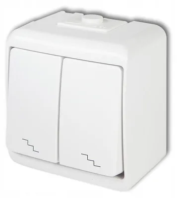 Produktbild von JUNIOR Doppeltreppenschalter weiß IP54 WHE-7