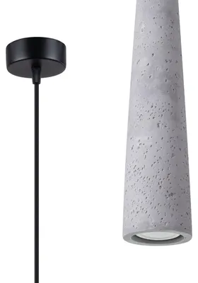 Produktbild von Pendelleuchte Beton D: 8 cm H: max. 125 cm Schwarz Grau GU10 rund Industrial