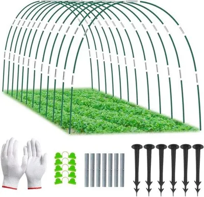 Produktbild von Kunststoff-Tunnelbogen für 36 Stück, 43cm, grüne Abdeckung, DIY-Netzhalter, Klimakasten, Kühlwandtunnel für Pflanzen und Gemüse