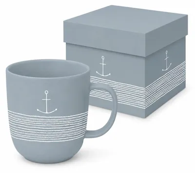 Obrázek produktu pro Porcelánový hrnek s uchem, 0,4 l – Anker, modrý