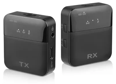 Obrázok produktu pre 2,4 GHz mini bezdrôtový mikrofónový systém s 1 vysielačom + 1 prijímačom, všesmerový kondenzátorový klopový mikrofón, dosah 30–60 m, vrátane kábla na slúchadlá pre fotoaparát, smartfón, vlogovanie, nahrávanie videa, rozhovory a streamovanie.