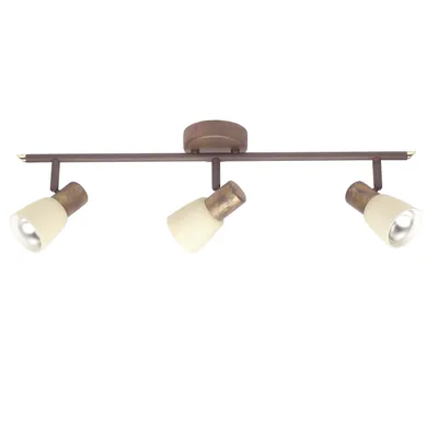 Produktbild von BRILLIANT Spotrohr Luca | rustikaler Deckenstrahler | Metall/Glas | altkupfer | schwenkbar | 3x E14 max. 40 W