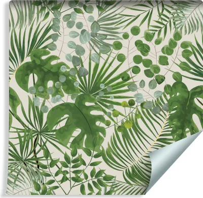 Immagine prodotto di rotolo di VLIES WALLPAPER da 10 m Verde Foglie Esotiche Tropicali NATURA XXL
