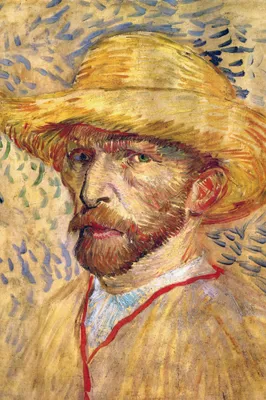 Obrázok produktu pre Vincent Van Gogh Art Print Picture - Autoportrét so slameným klobúkom, 1887 (120 x 80 cm)