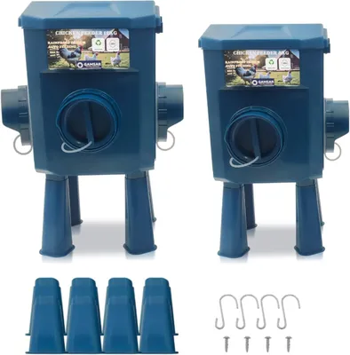 Imagen del producto de Dispensador de alimento para gallinas, comedero, capacidad de 12 kg y 8 kg, 5 aberturas para animales, ideal para el jardín