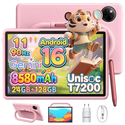 Produktbild von DOOGEE U11Kids 11" Tablet, Android 16,Gemini AI, 24(4+20)GB+128GB/2TB TF, 90Hz,8580mAh,WiFi Tablet für Kind mit Kindgerechte Hülle und Stift