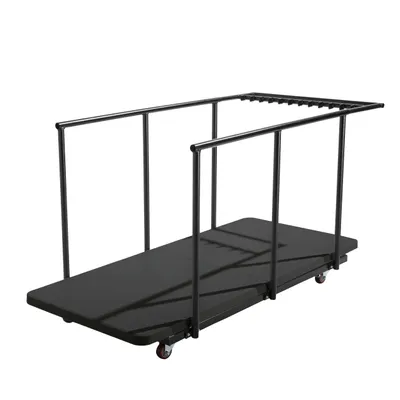 Produktbild von 18 schwarze Klapptische von 180 cm und Transportwagen Schwarz - Oviala REKKEM