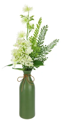 Kunstblumenarrangement Hortensie Farn 50 cm Tischdeko