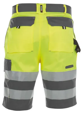 Productafbeelding van DASSY veiligheidskort broek VENNA, bermudakort, maat 60, grijs/geel