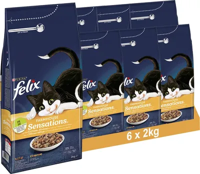 Produktbild von PURINA FELIX Farmhouse Sensations Trockenfutter mit Huhn, 6x2kg (6x2kg)
