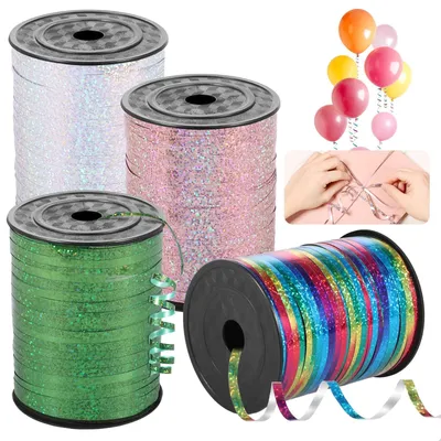 Produktbild von Solidchoice – Set mit 4 Geschenkbandrollen und Ballonschnur (500 Yards)