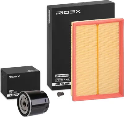 Produktbild von RIDEX Filterset Inspektionspaket Filtersatz für VW Golf IV Schrägheck (1J1) Golf V Schrägheck (1K1) POLO (9N) GOLF PLUS (5M1, 521) für SKODA