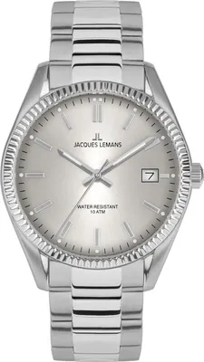 Jacques Lemans 50-3B Herrenuhr Derby Edelstahl/Hellgrau 1