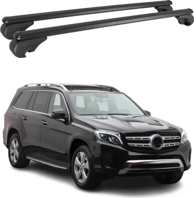 Image de Barres de toit Transversales pour Mercedes GLS X166 2016-2021 Aluminium Noir