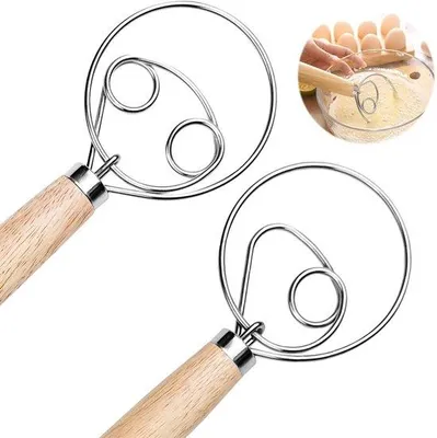 Produktbild von Holzhandgriff, 2-teilige Teigmischer, Eierklopfgerät, Backzubehör