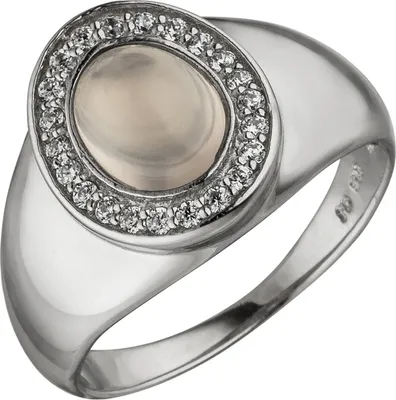 Produktbild von Gr. 60 Damen Ring 925 Sterling Silber 1 Rosenquarz 22 Zirkonia Silberring