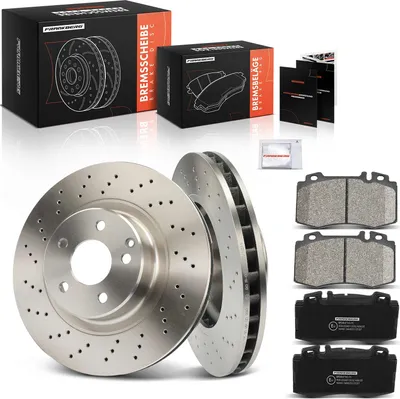 Image de Frankberg 2x disques de frein 4x plaquettes de frein avant pour Mercedes-Benz Classe S W220 3.2L 4.0L 4.3L 5.0L 1998-2005