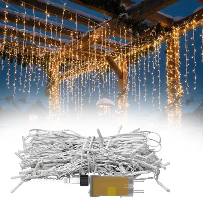 Zdjęcie produktu dla Ścianka świetlna LED LZQ, 800 diod LED, 20 metrów, dekoracyjna girlanda LED, 8 trybów, z wtyczką, idealna na Halloween, Boże Narodzenie, wesele, imprezę, światło ciepłej bieli