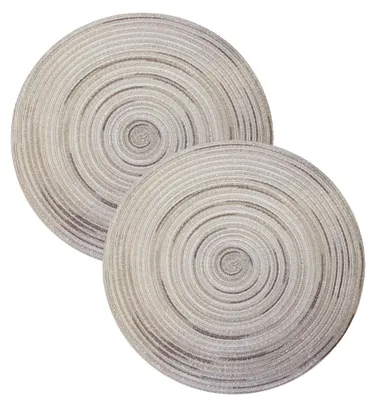 Produktbild von 2er Set Platzset abwischbar rund natur ca. 40 cm Tischset Untersetzer meliert