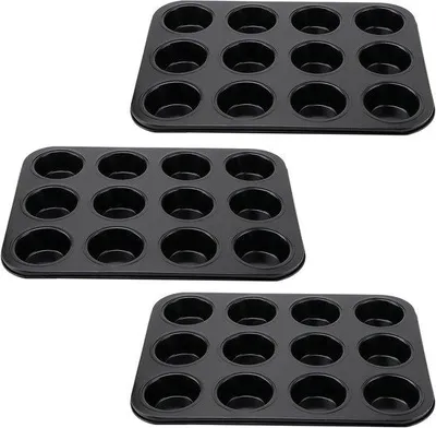 Produktbild von Ibenzoa® Multifunktionales Muffinblech aus Sterilstahl, 35 x 26 x 3 cm – Antihaft für bis zu 12 Muffins, Cupcakes & Brownies