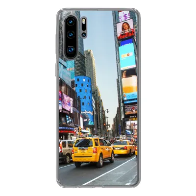 Produktbild von MuchoWow® Handyhülle Schutzhülle Hülle für Huawei P30 Pro New York - Taxi - Gelb Silikon Softcase Handy Hülle - Schutzdeckel