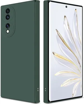 Produktbild von Silikon Hülle für Honor 70 Flüssigsilikon Dünn Gel Gummi Matt Kratzfeste Schutzhülle Nachtgrün