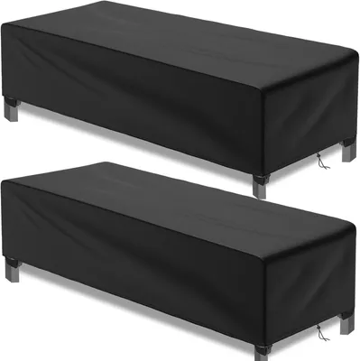Productafbeelding van Waterdichte beschermhoes - 2-delige beschermhoes voor tuinligstoelen - UV-bestendig - Scheurbestendig - Duurzaam 420D Oxford-materiaal - 200 x 68 x 30 cm - Bescherming voor tuinmeubels