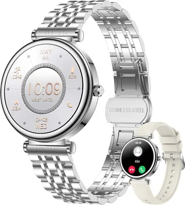 Produktbild von 2026 Smartwatch Damen mit HD-Display, Fitnessuhr mit Schlaftracking, Herzfrequenzmessung, Bluetooth-Anruf & Aktivitätstracker–Elegant & Modern(Silber)