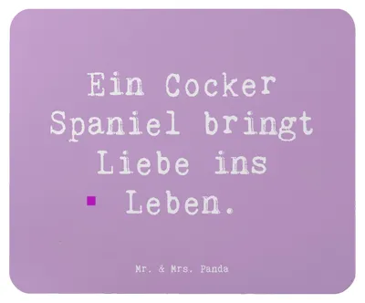 Produktbild von Mr. & Mrs. Panda Mouse Pad Spruch Liebe Cocker Spaniel - Lavendeltraum - Geschenk, Hundeliebhaber, Mauspad, loyal, laptop mousepad, energiegeladener Hund, Hunderasse, pc