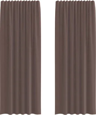 Produktbild von vidaXL Voile Vorhänge mit Stangentaschen 2 Stk. Braun