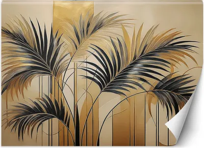 Produktbild von Vlies fototapete Pflanzenblätter Minimalistisch 150x105 cm Feeby Beige inkl. Kleber einfache Montage
