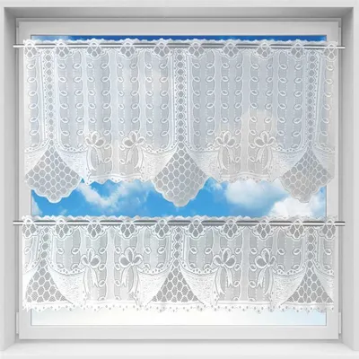 Produktbild von Bistrogardinen-Set mit Stangendurchzug, Maße: 160x30cm und 160x60cm, Design: Heidi