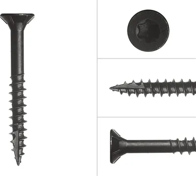 Immagine prodotto di Viti per facciate zincate nere 6 x 50 mm Torx 25 - 50 pezzi