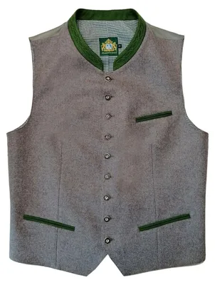 Hammerschmidt Trachten-Weste "Linus" (Loden mit festl. Rücken) in grau