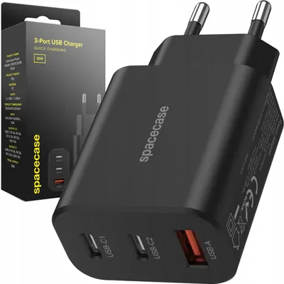 Productafbeelding van SC USB-oplader 30W GaN, model SC003B, zwart
