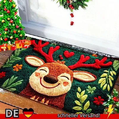 Produktbild von Weihnachts-Fußmatte Roter Weihnachtsmann für Draußen und Drinnen