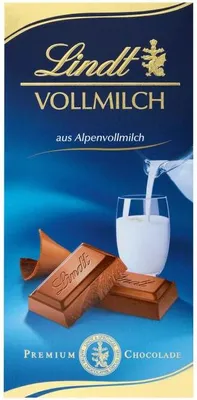 Immagine prodotto di Lindt Alpenvollmilch extra fine, la classica tavoletta di cioccolato richiudibile 100g