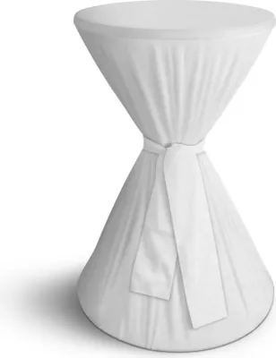 Zdjęcie produktu dla Pokrowiec na stół barowy bistro Bestlivings (biały) - Ø60 cm x 145 cm - elastyczny spandex (Oeko-Tex) pokrowiec na stół barowy do cateringu, na wesele, imprezy, urodziny - można prać w 60°C