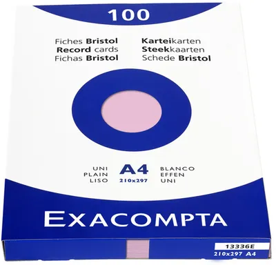 Obrázok produktu pre Kartotéka EXACOMPTA, DIN A4, prázdna, ružová