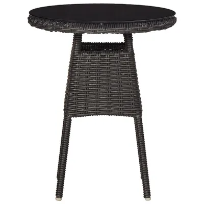 Image de vidaXL Ensemble de jardin bistrot 3 pièces avec coussins Poly rotin noir