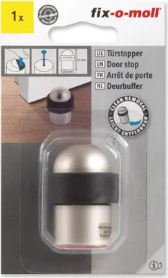 Produktbild von fix-o-moll Türstopper Metall satiniert 28-35mm x 50mm