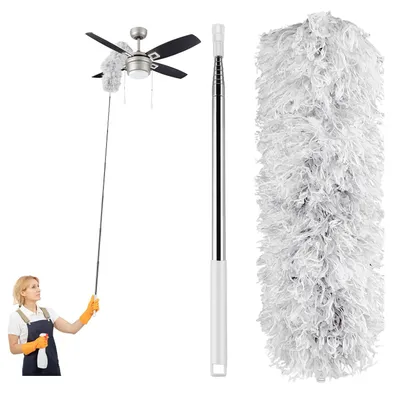 Staubwedel Teleskopstiel 2,8 m, Mikrofaser, waschbar, flexibel