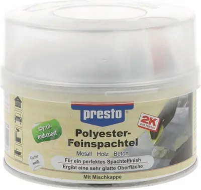 Produktbild von 2K-Feinspachtel prestolith weiß,Härter rot 500g Dose PRESTO 6 Stk