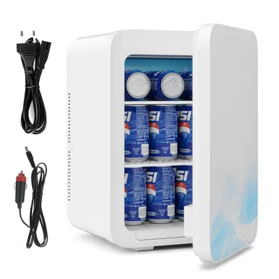 Produktbild von Puluomis Mini Kühlschrank 20L, 2 in 1 Warm- und Kühlbox tragbar Ultra-Leiser Auto Kühlbox (<30dB) 12V/220V /230V AC/DC für Getränkedosen, Snacks weiß