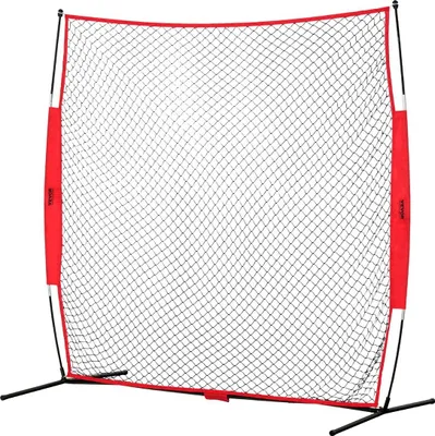 Produktbild von Barricade Backstop Net, 7x7 ft Ball Sports Barrier Netting, Portable Practice Equipment with Carry Bag, Protection Screen for Baseball Softball Lacrosse Soccer Hockey Training, for Backyard