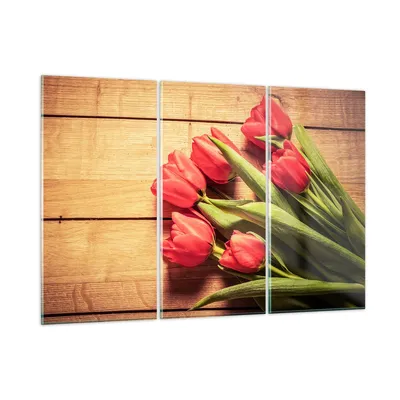 Produktbild von Bilder auf glas - Tulpen Blumenstrauß Sommer Garten - 105x70cm - Glasbilder - Wandbilder - Kunstdruck - Wanddekoration aus Glas - Glas Bilder - Wandbild auf Glas - GCE105x70-2867
